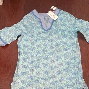 Vineyard Vines Light Blue Patterned Tunic